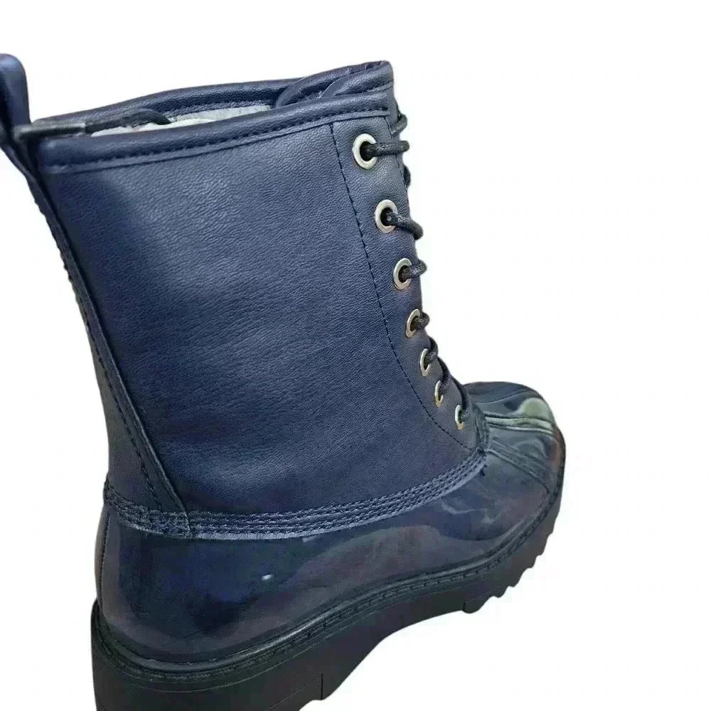 NWT JustFab Amy Blue Utility Rain Outdoor Duck Boots Sz 6